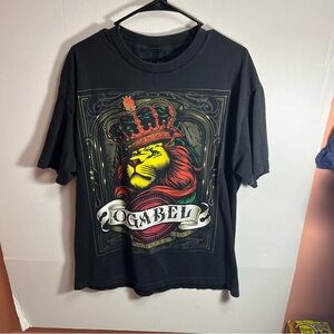 OG Abel Ogabel Crown Rasta Lion Cotton T-Shirt Black Men's Size XL